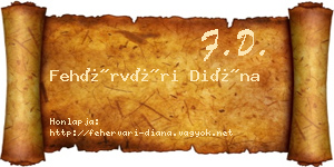 Fehérvári Diána névjegykártya